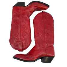 Botas de cowgirl J. Chisholm tamanho 5.5 couro vermelho feito nos EUA biqueira pontiaguda  comprar usado  Enviando para Brazil