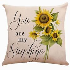 NOVA CAPA DE TRAVESSEIRO DECORATIVA DE LINHO FARMHOUSE YOU ARE MY SUNSHINE GIRASSOL 17,7" comprar usado  Enviando para Brazil