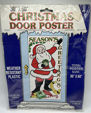 Cubierta de panel de puerta Santa Claus de nuevo Feliz Navidad 60"" x 30"" vacaciones de colección 1989, usado segunda mano  Embacar hacia Argentina