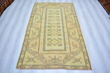 Beige Turkish Vintage Living Room Carpet, 3.9x6.6ft, Old Geometric Handmade Rug, for sale  Shipping to South Africa