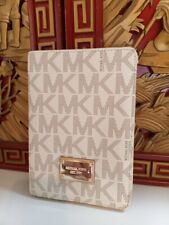 Michael Kors MK Logo Vanilla Leather Apple Ipad Cover Case RARE READ LISTING! for sale  Shipping to South Africa