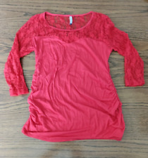 Planet Motherhood Crew Neck Maternity Shirts Ruched Sides - lace arms and top -S, used for sale  Shipping to South Africa