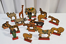 Vintage Die Cut Lithograph Printed Chipboard Circus Animals & Trainer 17 Total for sale  Shipping to South Africa