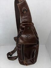 Bullcaptain Leather Crossbody Bag Shoulder Messenger Chest Sling Bag for sale  Shipping to South Africa