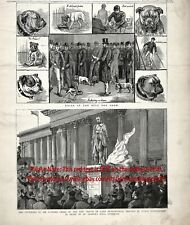 Cachorro Bulldog Inglês Bull Dog Show, Julgamento, Nome de Campeões, Estampa Antiga da Década de 1880 comprar usado  Enviando para Brazil