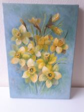 Beautiful Original Acrylic Daffodil Flower Painting On Canvas 36cm X 25cm Modern for sale  Shipping to South Africa