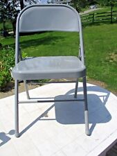 Cadeira dobrável Bristow aço cinza tem 2 barras de apoio horizontais na parte traseira vintage comprar usado  Enviando para Brazil