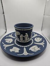 Dark Blue Wedgwood Jasperware Plate And Pot for sale  Shipping to South Africa