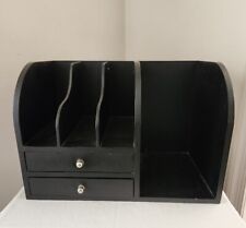 Organizador de material de escritório arquivo de mesa madeira marrom com 2 gavetas - 17 1/4" com comprar usado  Enviando para Brazil
