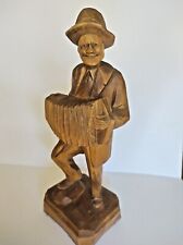 Used, Large Hand Carved Wood Figurine - Quebec artist P.E.Caron 12" Man with Accordion for sale  Canada