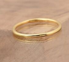 14K Yellow Gold Finish Round Wedding Band Ring Round Thin Band Ring for sale  Shipping to South Africa