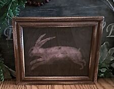 10×12×5/8" RUSTIC FARMHOUSE DISTRESSED WOODEN FRAMED WHITE RABBIT INN PICTURE, used for sale  Shipping to South Africa