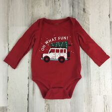 Baby Gap Oh What Fun Red Jeep Christmas Tree Long Sleeve Bodysuit 12 to 18 M for sale  Shipping to South Africa