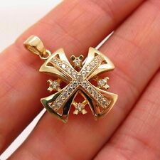 2Ct Round Cut D/VVS1 Diamond Cross Pendant Necklace 14K Yellow Gold Finish for sale  Shipping to South Africa