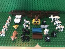 Lote enorme Lego Duplo Vaca Cachorro Gato Ovelha Pet Fazenda Celeiro Animal Cerca Calho Galinha comprar usado  Enviando para Brazil