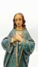 Antique Virgin Mary Catholic Chalk ware Statue 13" Crescent Moon & Serpent , used for sale  Shipping to Canada