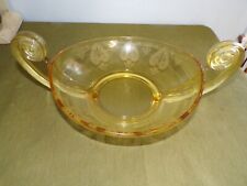 Etched Vintage Fostoria Yellow Trojan Topaz Oval 14" Console Bowl for sale  Shipping to South Africa