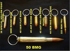 REAL BULLET KEYCHAIN 9MM, 45ACP, 223 REM,7.62X51, 50 BMG, used for sale  Las Vegas