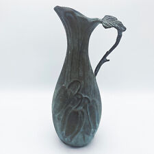 Jarrón jarrón de jarra floral de bronce Art Nouveau de colección años 60 con pátina Verdigris segunda mano  Embacar hacia Argentina