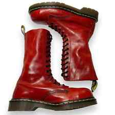 RARE Vintage Dr. Martens Steel Toe Combat Boots Made in England 90s 1940 Red W9 for sale  Shipping to South Africa