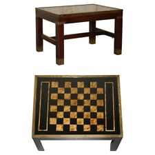 VINTAGE BURR WALNUT & MAHOGANY MILITARY CAMPAIGN CHESSBOARD CHESS COFFEE TABLE for sale  Shipping to South Africa