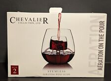 Used, Chevalier Collection Aerating Wine Glass Set Of 2 NIB Stemless Tumbler - NOB for sale  Shipping to South Africa