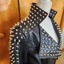 Biker studded black for sale  Shipping to Ireland
