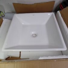 VERTI USA Modern Ceramic Vessel Sink, Bathroom Vanity Bowl, Beveled Square White for sale  Shipping to South Africa