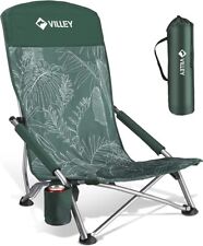 Cadeira de praia VILLEY baixa, cadeira de praia dobrável com encosto alto para adultos, leve... comprar usado  Enviando para Brazil
