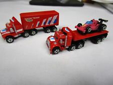 Micro Machines Red Semi Truck (1989) Race Team Tractor Trailer Indy Race Car, usado comprar usado  Enviando para Brazil
