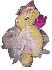 Used, 1980s Plush Teddy 30cm Fairy Godmother Pink Lace Dress, Flowers, Wings SEALY  for sale  Shipping to South Africa