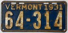 Vermont 1931 license for sale  Bloomsburg