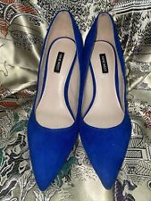 NINE WEST Womens CARA Blue Suede Block Heels Shoes  Size 9 for sale  Shipping to South Africa