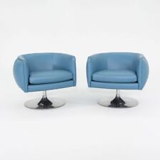 2010 Joe D'Urso para sillas de salón giratorias Knoll cuero azul modelo 2165 6x disponibles segunda mano  Embacar hacia Argentina
