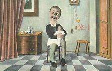 Cp encyclopedia cartoon mustache sitting with bebe-pendulum - 34943 d'occasion  Expédié en Belgium