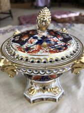 Antique Derby English Porcelain Imari Lidded Gilt Pot Pourri  for sale  Shipping to South Africa