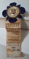 Vtg Trustee Cleveland Ohio Master Butchers Convention Mięso krowie 1908 Nagroda wstążki na sprzedaż  Wysyłka do Poland