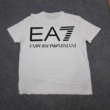 Camisa masculina Emporio Armani GRANDE branca gráfica EA7 manga curta tamanho G comprar usado  Enviando para Brazil