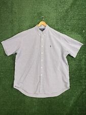 Camisa de golf Polo Ralph Lauren para hombre XXL blanca a cuadros negra con botones manga corta segunda mano  Embacar hacia Argentina