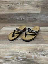 Sandálias anabela de cortiça Mila Paoli pretas e pedras preciosas femininas tamanho 6.5 comprar usado  Enviando para Brazil