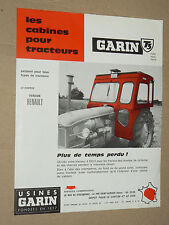 Prospectus Cabine GARIN Tracteur RENAULT trattori traktor tractor brochure d'occasion  Cluny
