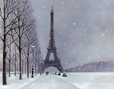 Usado, Torre Eiffel París Invierno País de las Maravillas Refrigerador Imán - Regalo de Navidad segunda mano  Embacar hacia Argentina