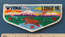 Vintage OA WYONA LODGE 18 Order of the Arrow FLAP PATCH White Border WWW PA ELK for sale  Shipping to South Africa