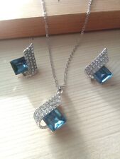 Blaue kristall halskette gebraucht kaufen  Grafenau