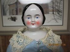 Boneca antiga de 18" coberta com cabeça de porcelana olhos azuis linda! comprar usado  Enviando para Brazil