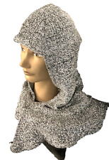 Armadura de cota de malla de tela brillante plateada coifa capucha caballero disfraz medieval segunda mano  Embacar hacia Argentina