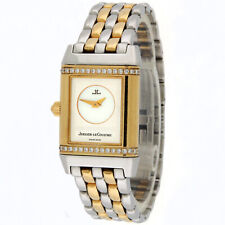 Relógio feminino Jaeger LeCoultre Reverso diamante dueto ouro 18K/SS 266.5.44 B&P, usado comprar usado  Enviando para Brazil