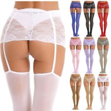Sexy Women's Oil Thigh High Stockings Lace Garter Belt Sheer Pantyhose Clubwear for sale  Shipping to South Africa