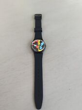 SWATCH WATCH AG 1988 "COLOURED LOVE" GB 122 NEW BATTERY WORKING SWISS New Band for sale  Shipping to South Africa