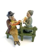 Lefton Vintage Figurine Old Couple On Bench With Yarn, used for sale  Shipping to South Africa